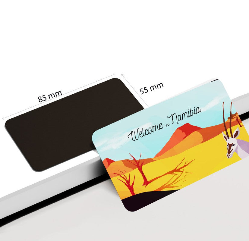 dhcrafts Rectangular Rubber Fridge Magnet / Magnetic Card Multicolor Namibia Design Pack of 1 (8.6cm x 5.4cm)